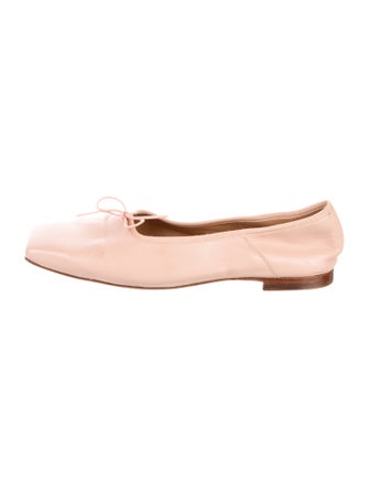 Mansur Gavriel Leather Bow Accents Ballet Flats