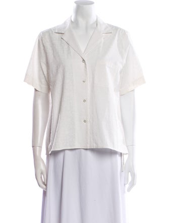 Mansur Gavriel Short Sleeve Button-Up Top