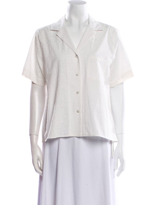 Mansur Gavriel Short Sleeve Button-Up Top