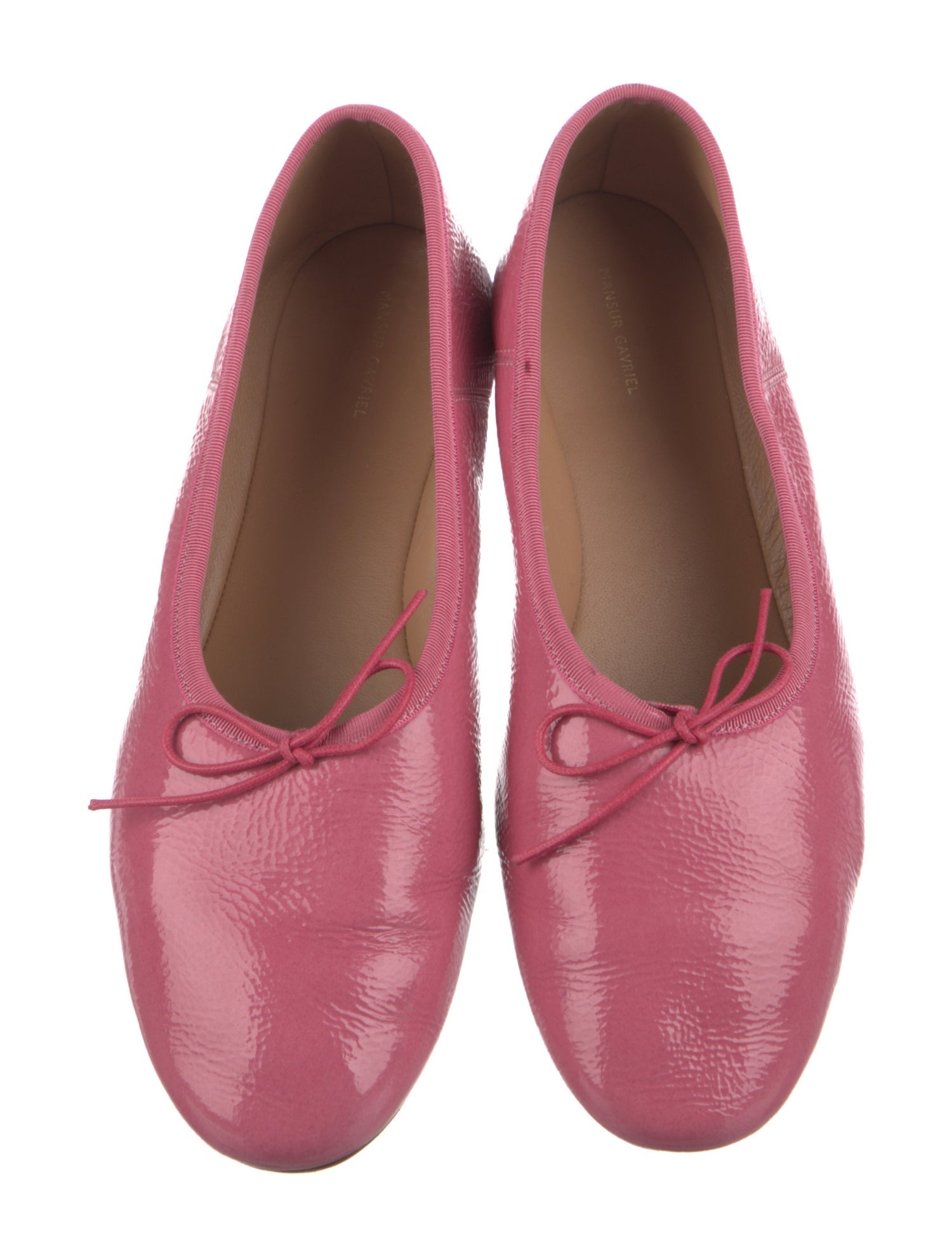 Mansur Gavriel Leather Bow Accents Ballet Flats