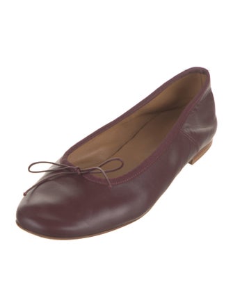 Mansur Gavriel Leather Bow Accents Ballet Flats