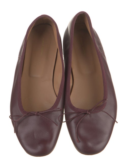 Mansur Gavriel Leather Bow Accents Ballet Flats