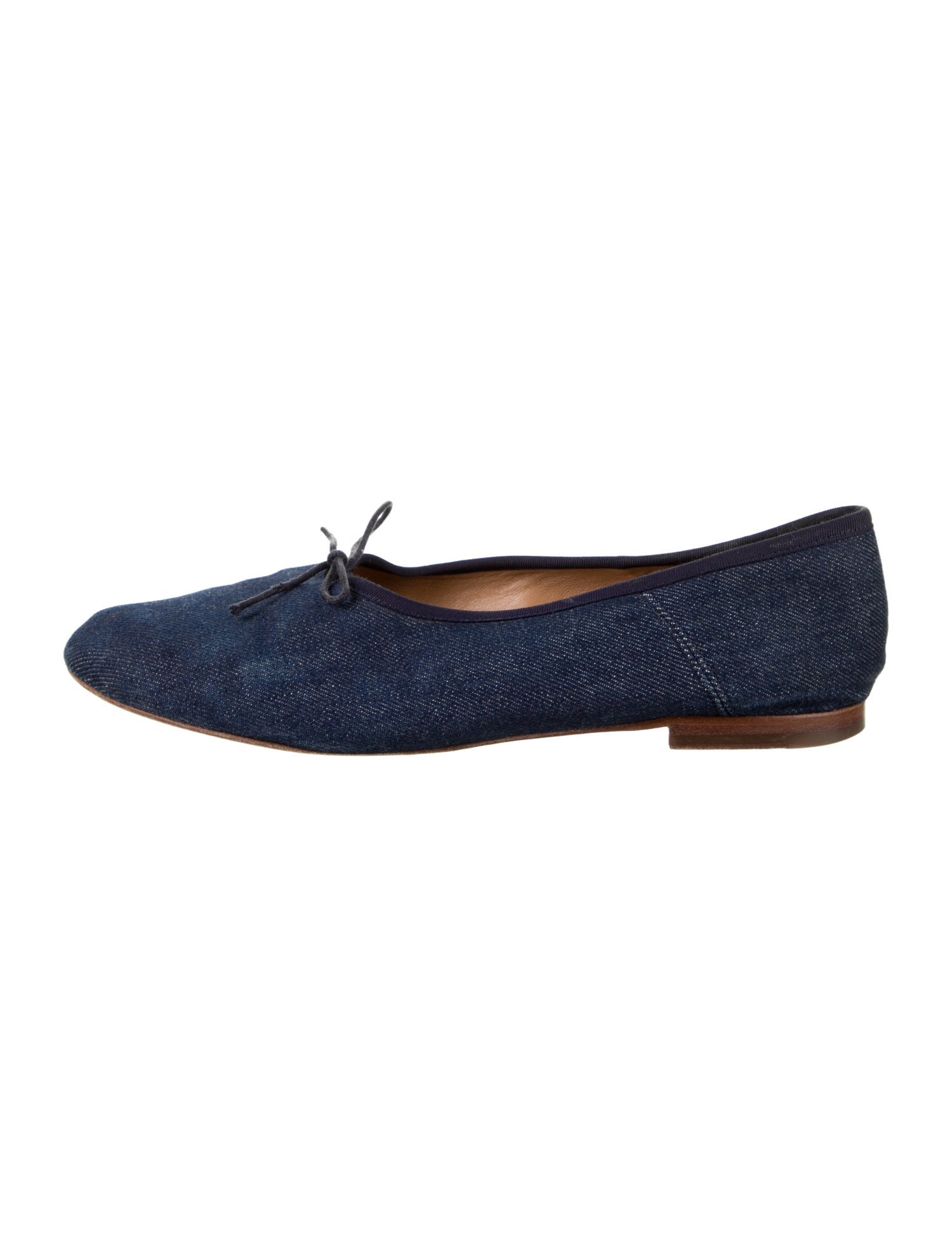 Mansur Gavriel Denim Colorblock Pattern Ballet Flats
