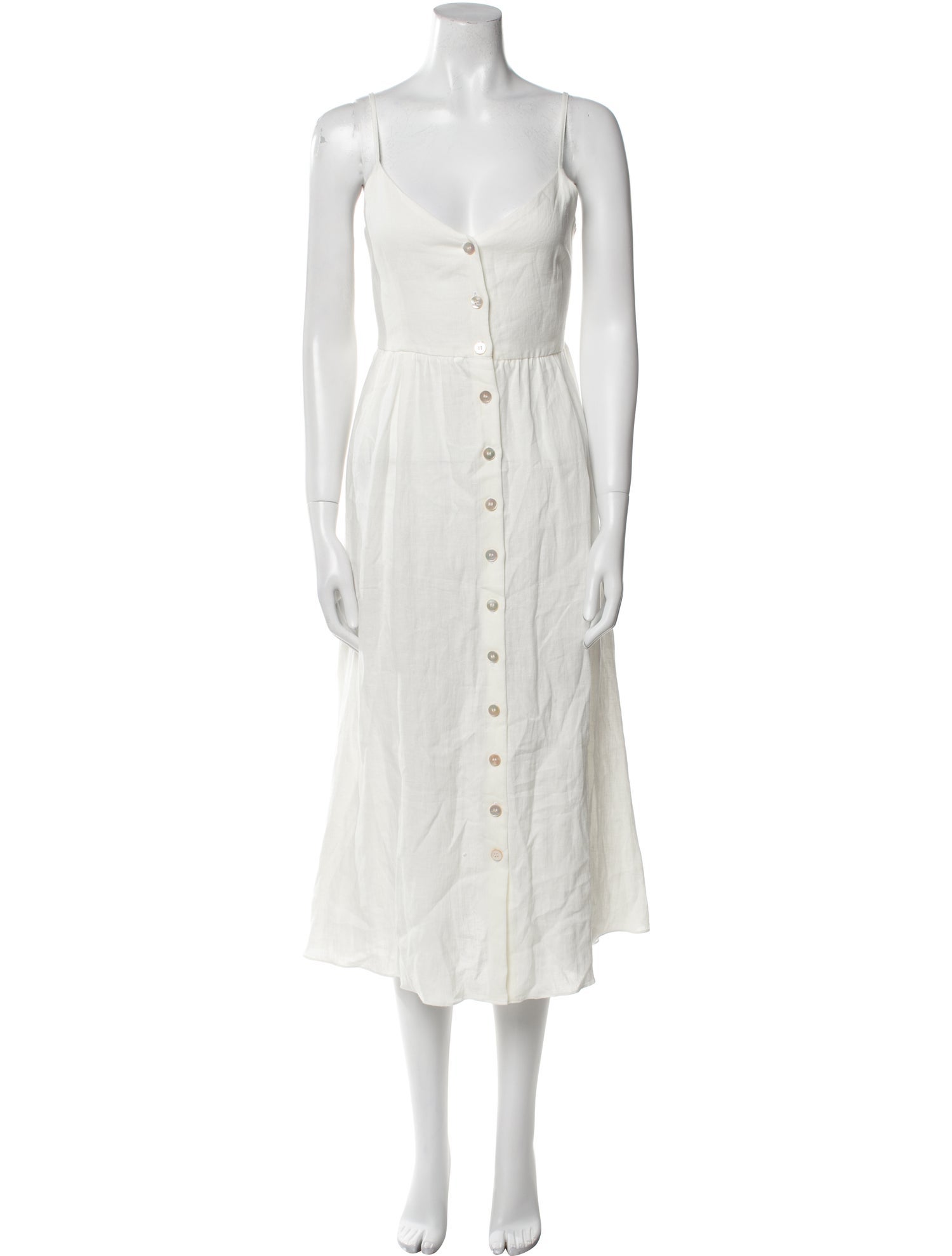 Mansur Gavriel Linen Midi Length Dress