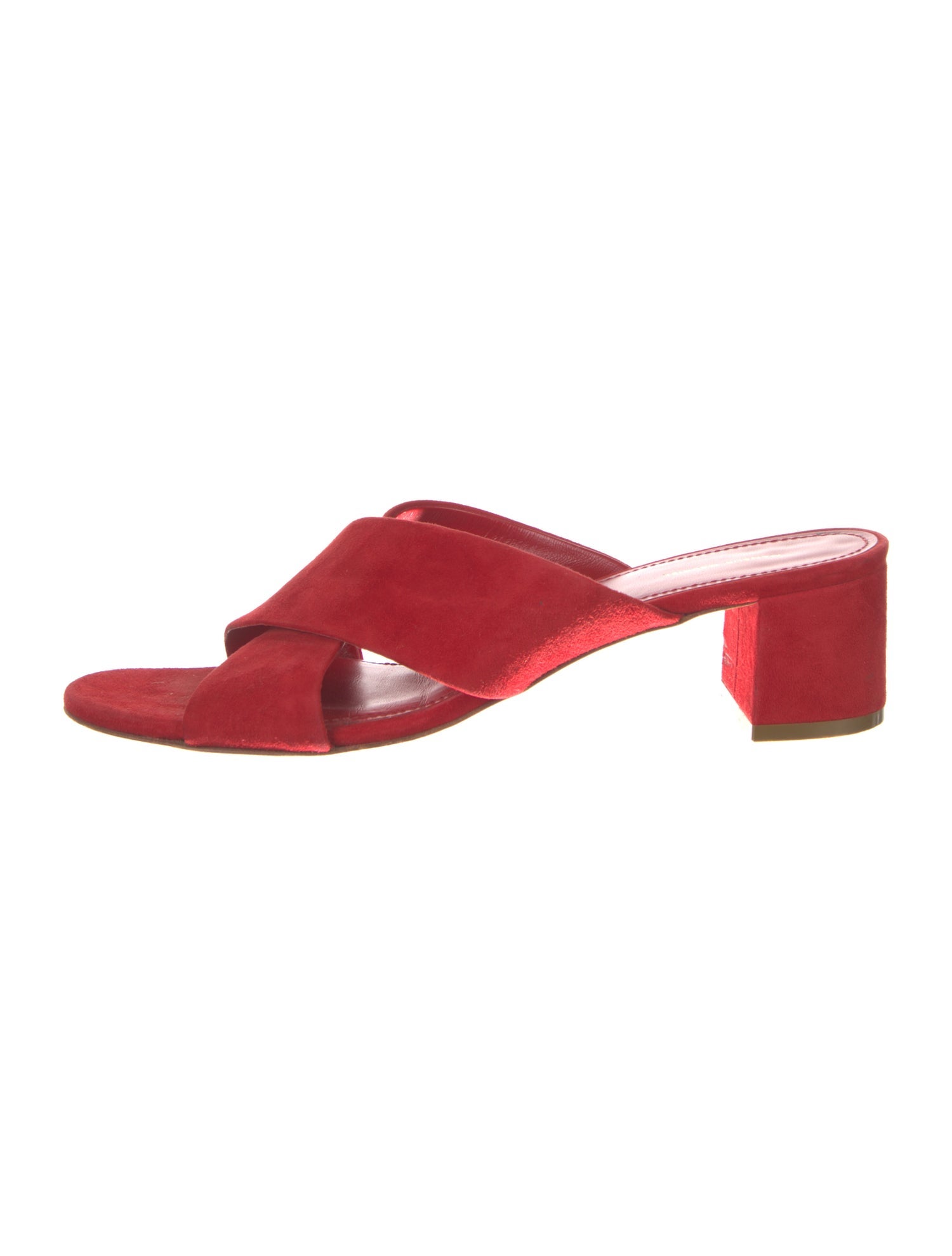 Mansur Gavriel Suede Leather Trim Embellishment Slides