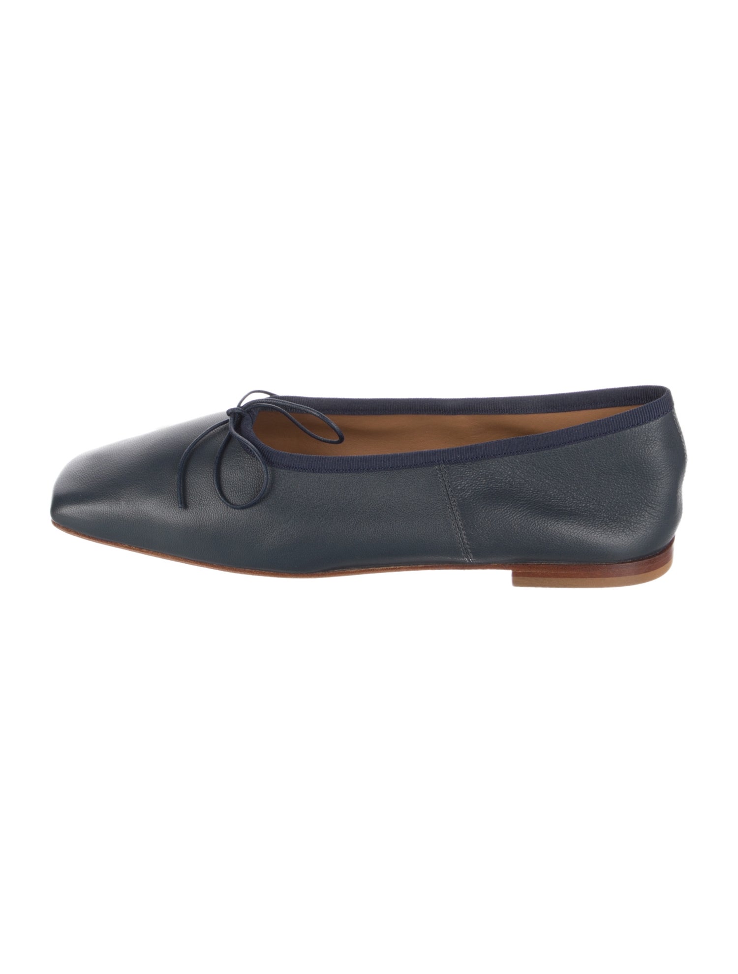 Mansur Gavriel Leather Bow Accents Ballet Flats
