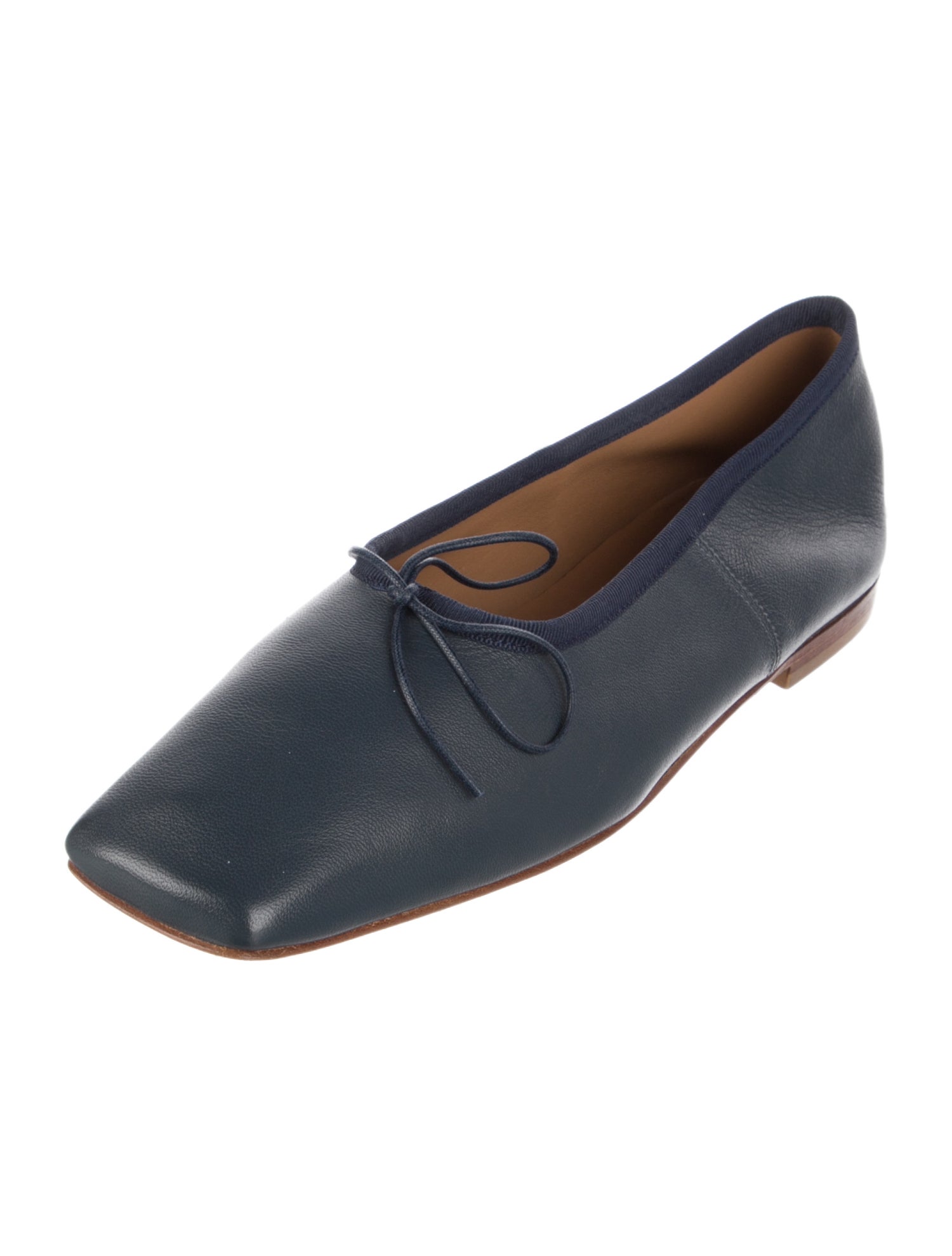 Mansur Gavriel Leather Bow Accents Ballet Flats