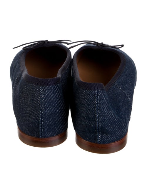 Mansur Gavriel Denim Bow Accents Ballet Flats