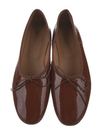 Mansur Gavriel Patent Leather Bow Accents Ballet Flats