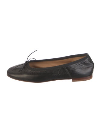 Mansur Gavriel Leather Bow Accents Ballet Flats