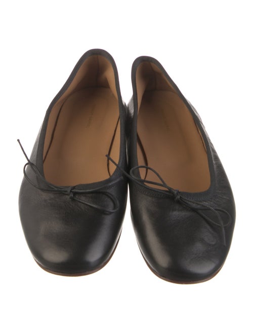Mansur Gavriel Leather Bow Accents Ballet Flats