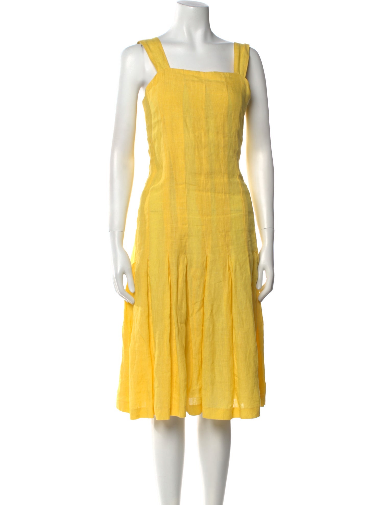 Mansur Gavriel Linen Midi Length Dress