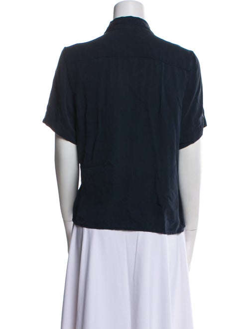 Mansur Gavriel Silk V-Neck Button-Up Top