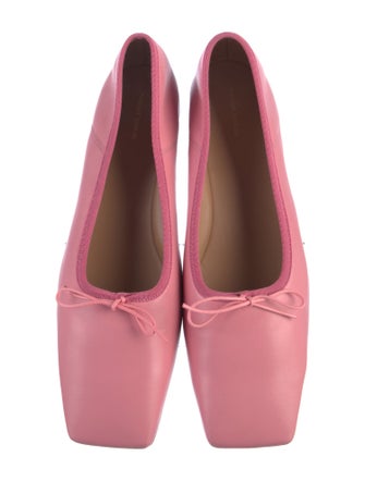 Mansur Gavriel Leather Bow Accents Ballet Flats