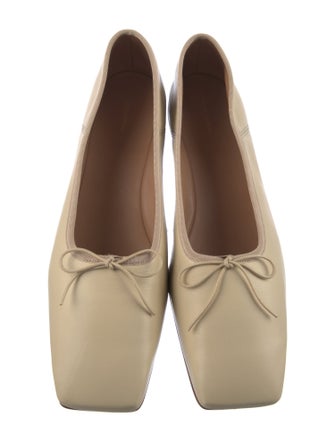 Mansur Gavriel Leather Lace Trim Embellishment Ballet Flats