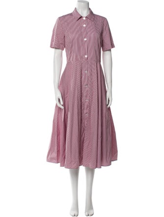 Mansur Gavriel Striped Midi Length Dress