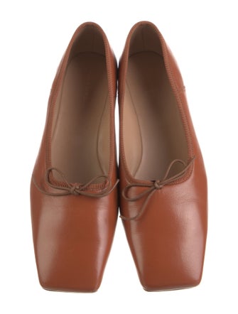 Mansur Gavriel Leather Bow Accents Ballet Flats