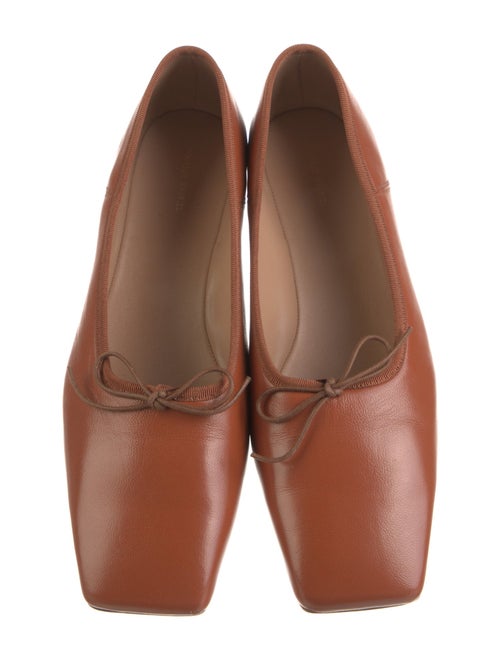 Mansur Gavriel Leather Bow Accents Ballet Flats