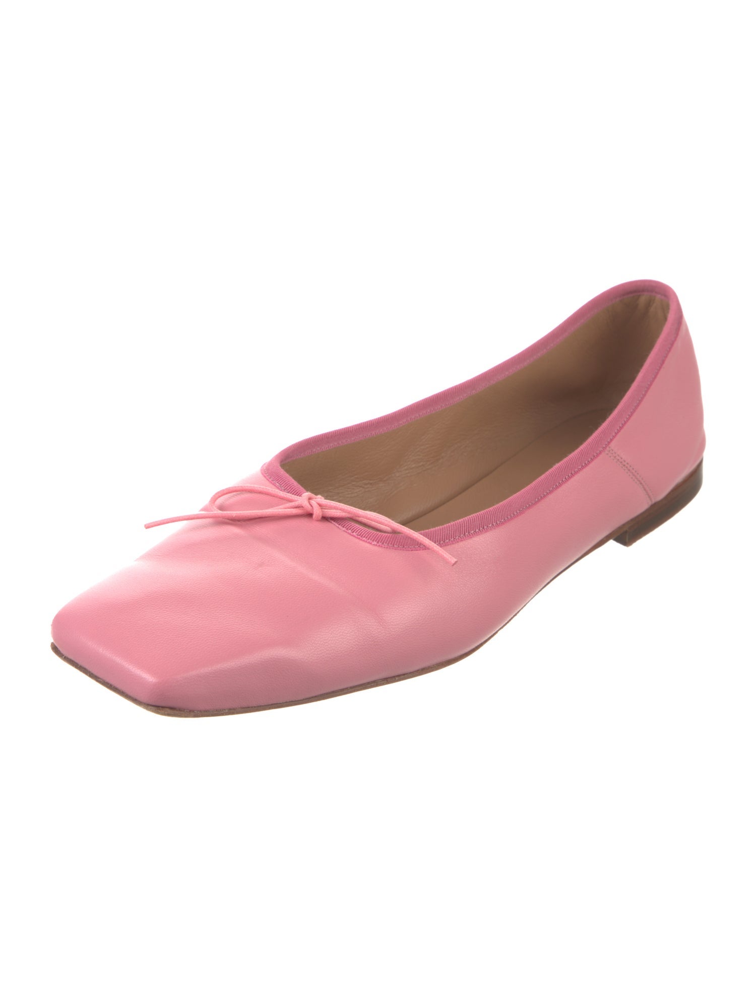 Mansur Gavriel Leather Bow Accents Flats