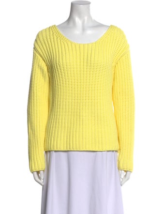 Mansur Gavriel Scoop Neck Long Sleeve Top