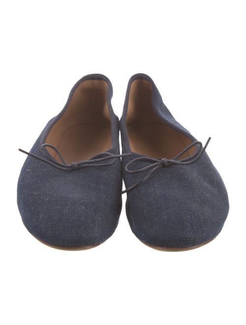 Mansur Gavriel Denim Bow Accents Ballet Flats