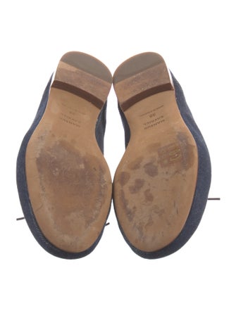 Mansur Gavriel Denim Bow Accents Ballet Flats