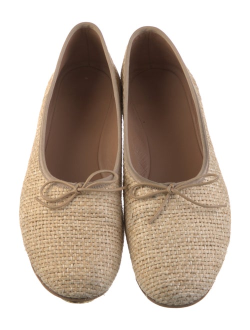 Mansur Gavriel Raffia Bow Accents Ballet Flats
