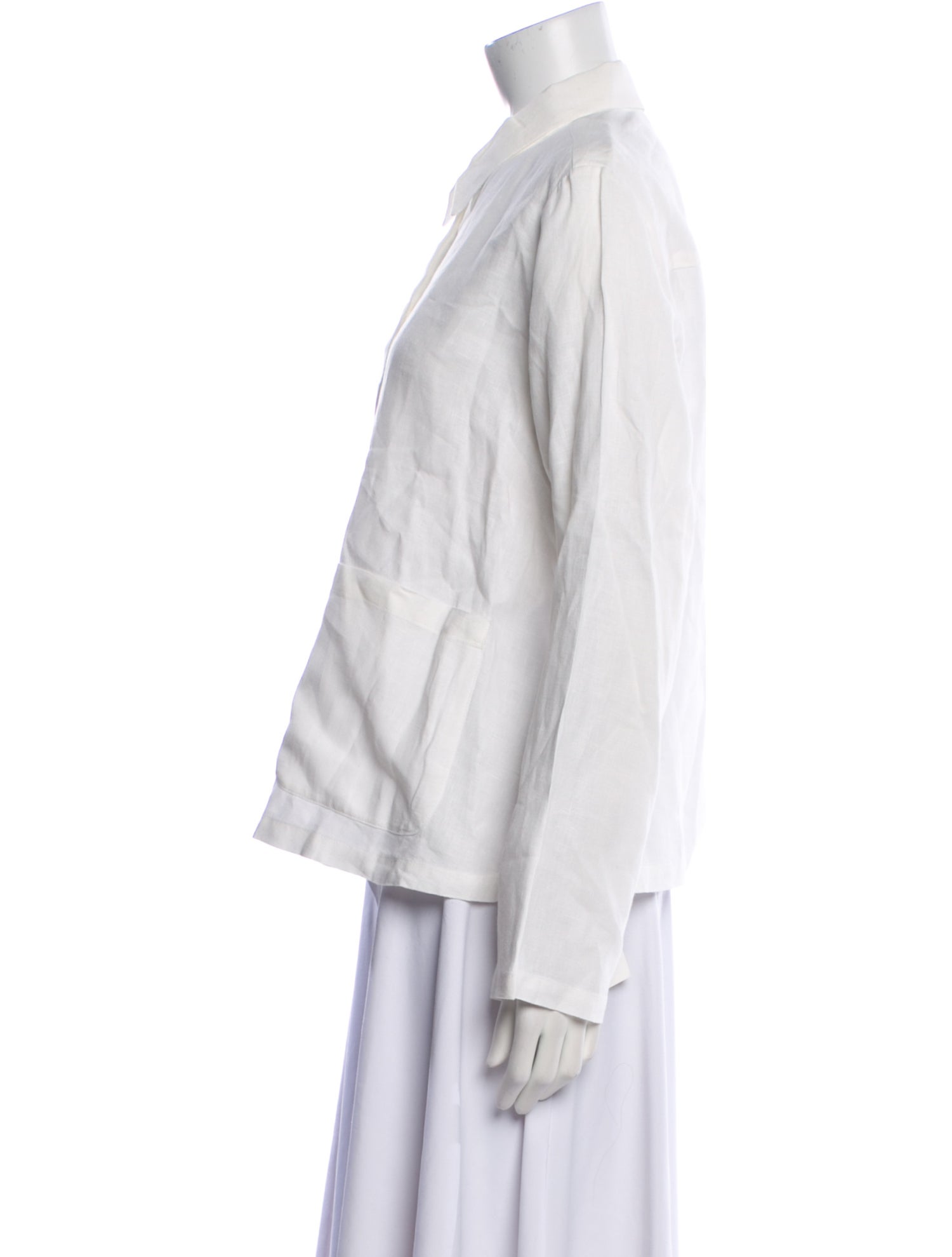 Mansur Gavriel Linen Long Sleeve Button-Up Top