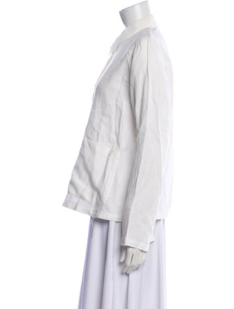 Mansur Gavriel Linen Long Sleeve Button-Up Top