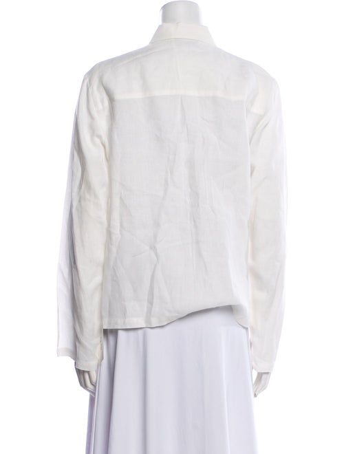 Mansur Gavriel Linen Long Sleeve Button-Up Top