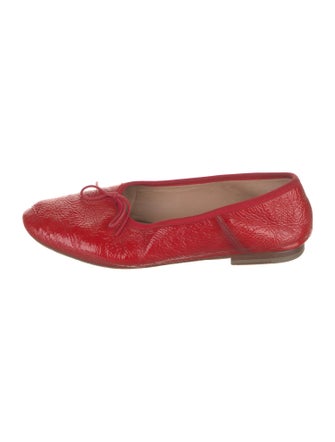 Mansur Gavriel Patent Leather Bow Accents Ballet Flats