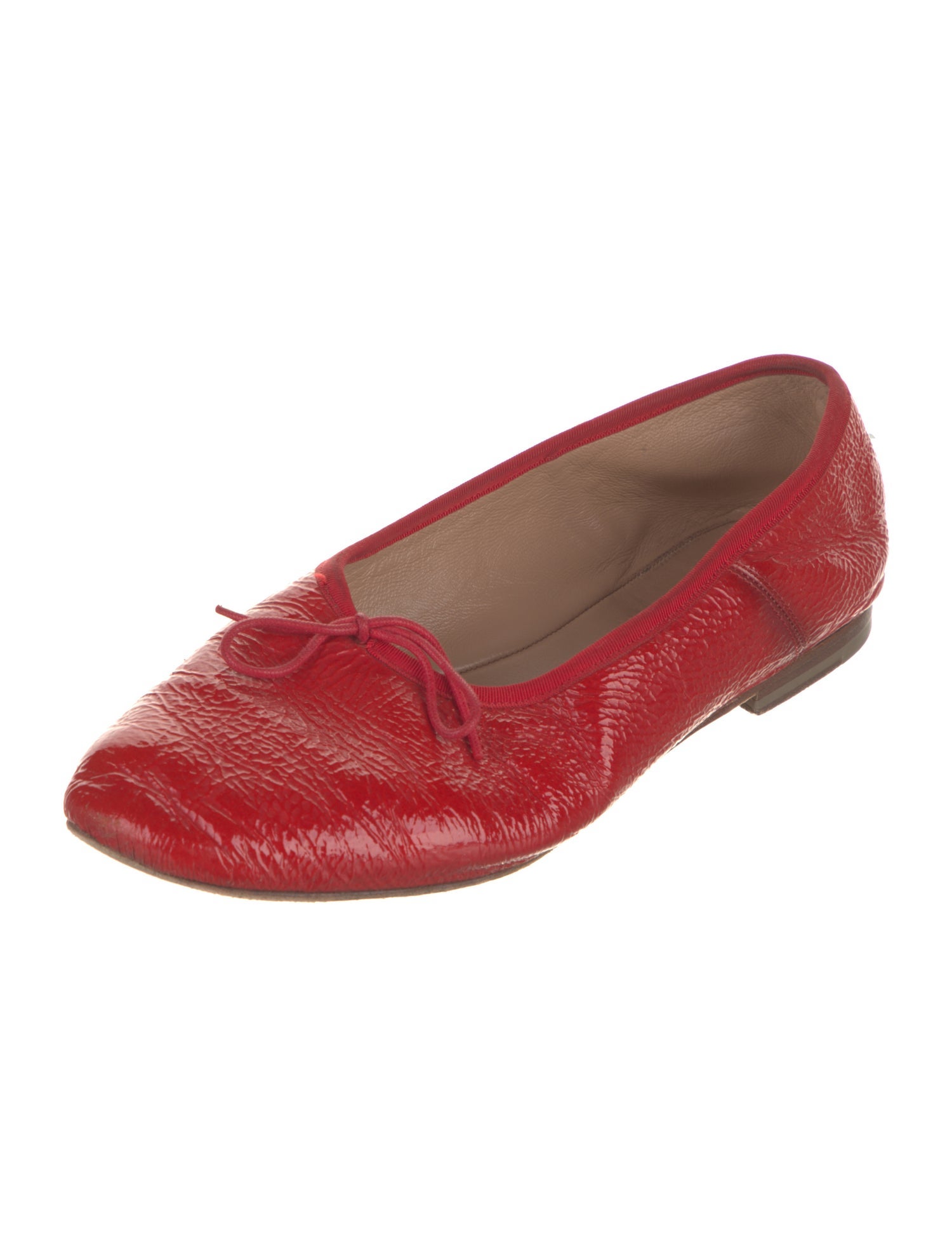 Mansur Gavriel Patent Leather Bow Accents Ballet Flats