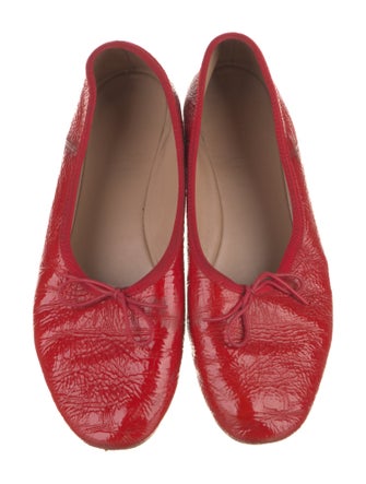 Mansur Gavriel Patent Leather Bow Accents Ballet Flats
