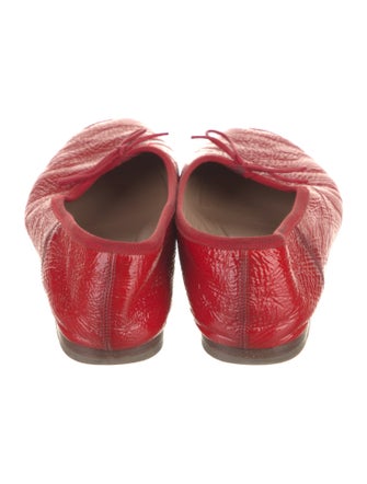 Mansur Gavriel Patent Leather Bow Accents Ballet Flats