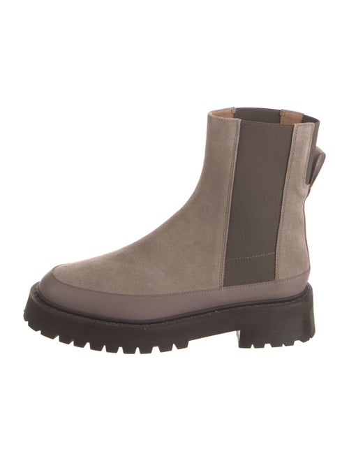 Mansur Gavriel Suede Leather Trim Embellishment Chelsea Boots