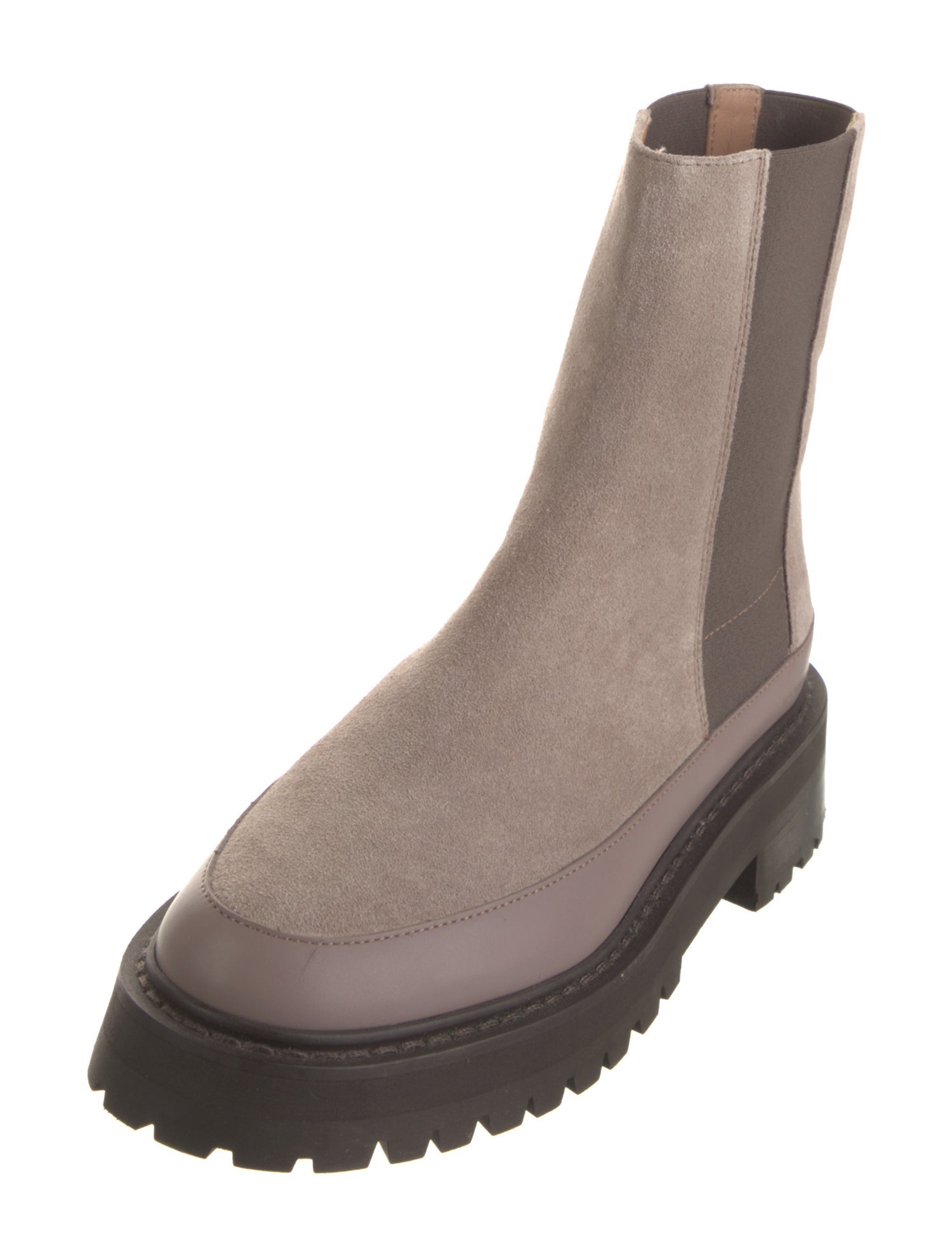 Mansur Gavriel Suede Leather Trim Embellishment Chelsea Boots