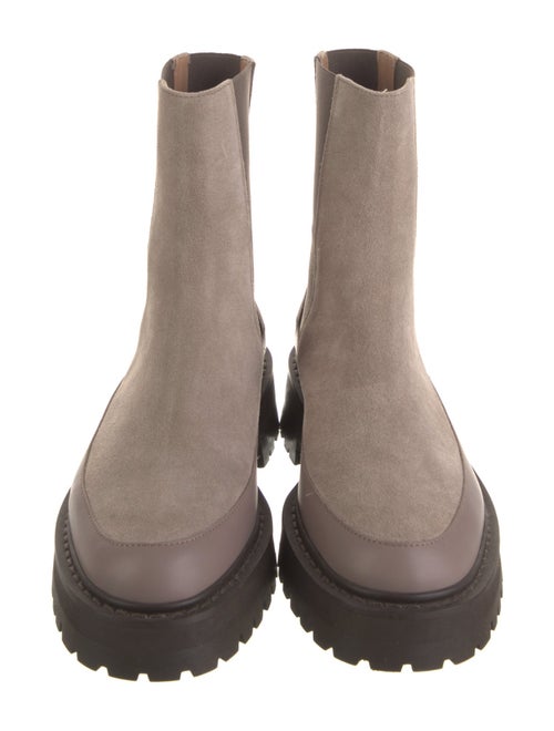 Mansur Gavriel Suede Leather Trim Embellishment Chelsea Boots