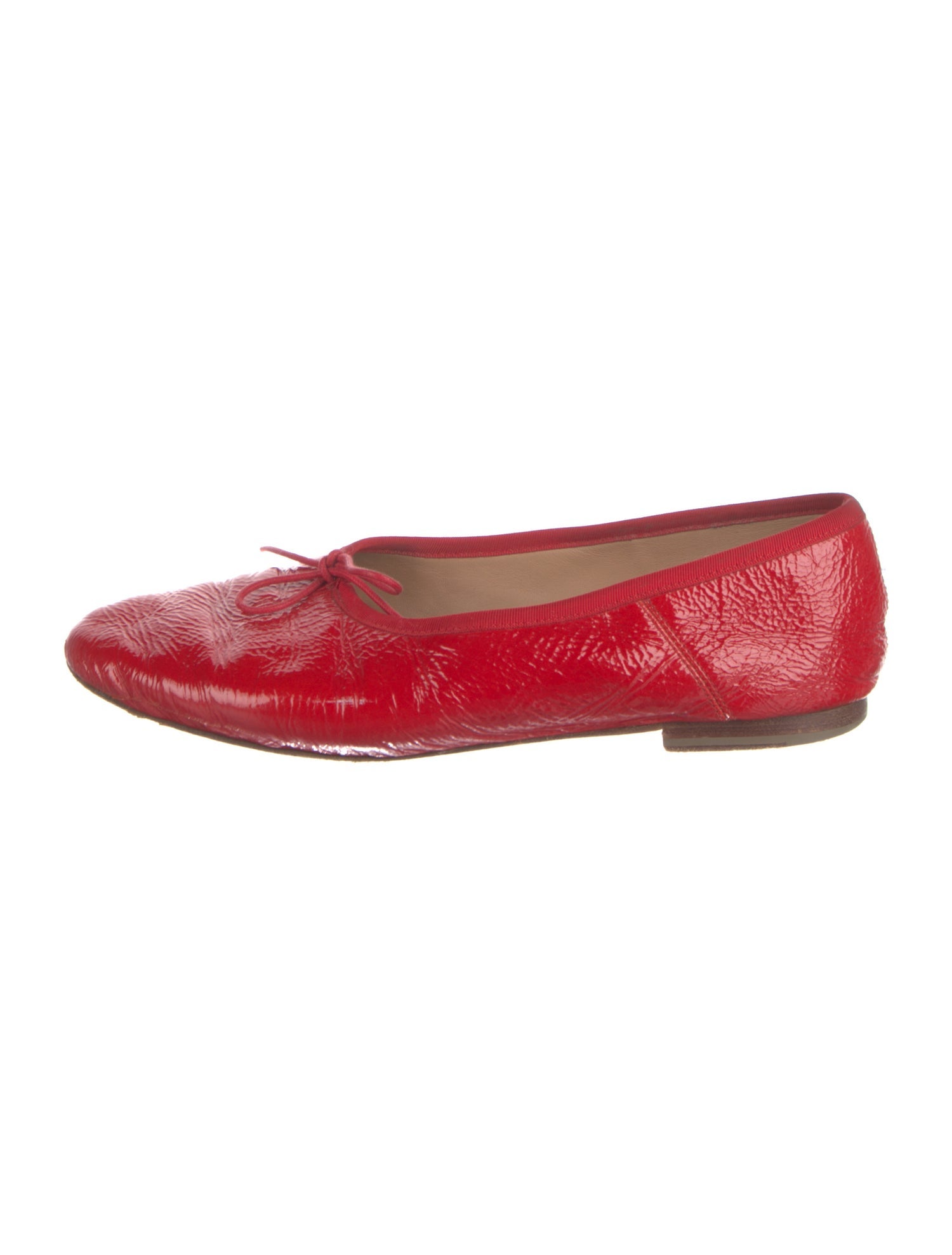 Mansur Gavriel Patent Leather Bow Accents Ballet Flats