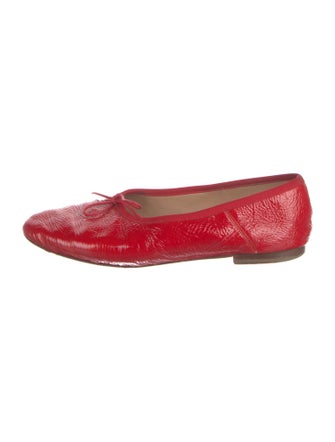 Mansur Gavriel Patent Leather Bow Accents Ballet Flats