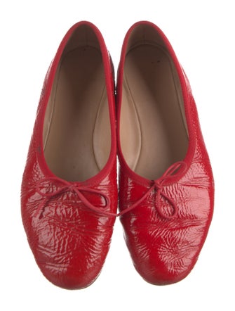 Mansur Gavriel Patent Leather Bow Accents Ballet Flats