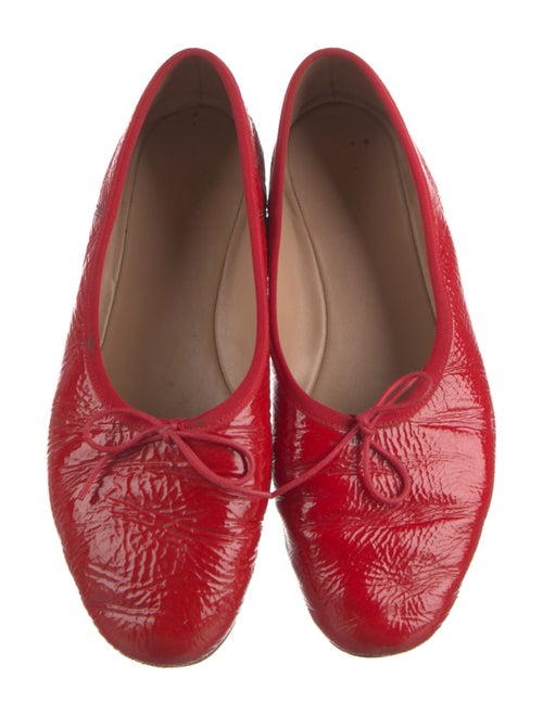 Mansur Gavriel Patent Leather Bow Accents Ballet Flats