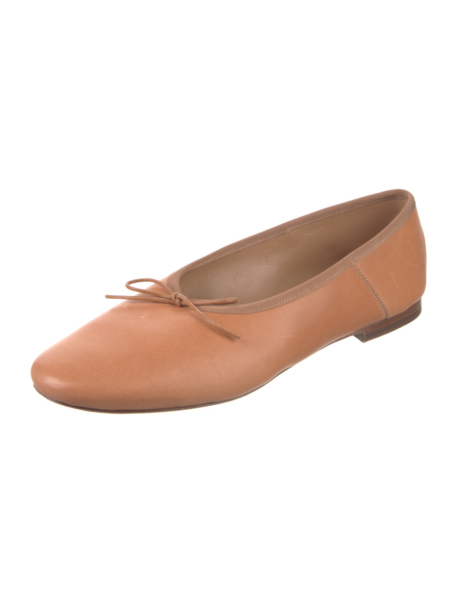 Mansur Gavriel Leather Bow Accents Ballet Flats