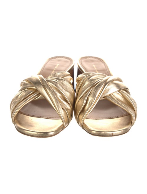 Mansur Gavriel Leather Pleated Accents Slides