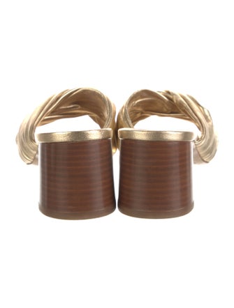 Mansur Gavriel Leather Pleated Accents Slides