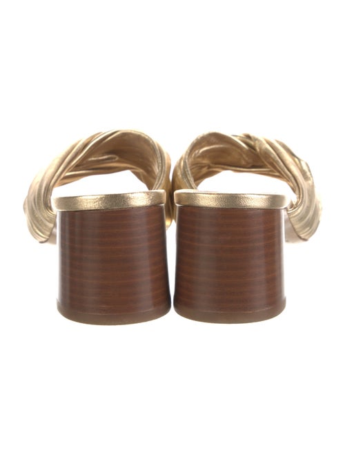 Mansur Gavriel Leather Pleated Accents Slides