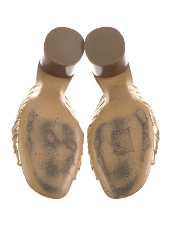 Mansur Gavriel Leather Pleated Accents Slides