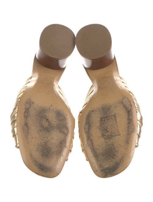 Mansur Gavriel Leather Pleated Accents Slides