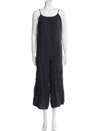 Mansur Gavriel Linen Scoop Neck Jumpsuit