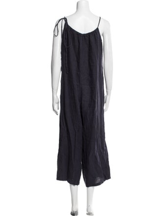 Mansur Gavriel Linen Scoop Neck Jumpsuit