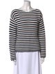 Mansur Gavriel Striped Bateau Neckline Sweater